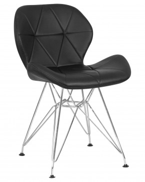 Стул обеденный DOBRIN BUTTERFLY CHROME, ножки хром, цвет чёрный в Троицке - troick.ok-mebel.com | фото