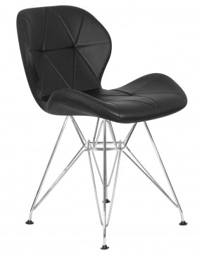 Стул обеденный DOBRIN BUTTERFLY CHROME, ножки хром, цвет чёрный в Троицке - troick.ok-mebel.com | фото 2