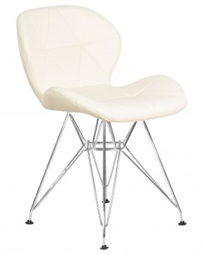 Стул обеденный DOBRIN BUTTERFLY CHROME, ножки хром, цвет кремовый в Троицке - troick.ok-mebel.com | фото 2