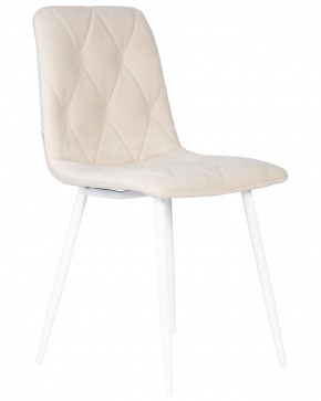 Стул обеденный DOBRIN CHILLY ROMBO, Бежевый Simple 44, основание белое в Троицке - troick.ok-mebel.com | фото 2