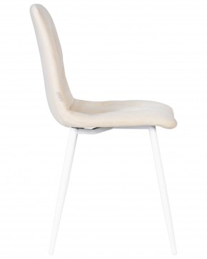 Стул обеденный DOBRIN CHILLY ROMBO, Бежевый Simple 44, основание белое в Троицке - troick.ok-mebel.com | фото 3