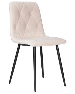 Стул обеденный DOBRIN CHILLY ROMBO, Бежевый Simple 44, основание черный в Троицке - troick.ok-mebel.com | фото