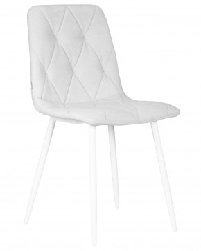 Стул обеденный DOBRIN CHILLY ROMBO, Светло-серый Simple 29, основание белое в Троицке - troick.ok-mebel.com | фото