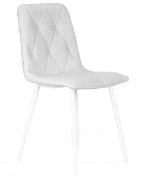 Стул обеденный DOBRIN CHILLY ROMBO, Светло-серый Simple 29, основание белое в Троицке - troick.ok-mebel.com | фото 2