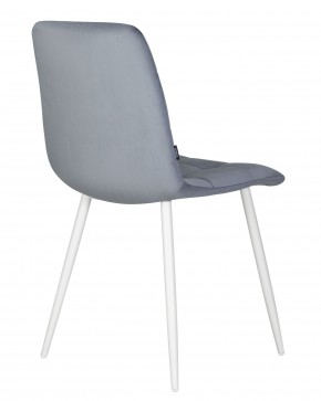 Стул обеденный DOBRIN CHILLY, Серо-голубой Holland 14, основание белое в Троицке - troick.ok-mebel.com | фото 4
