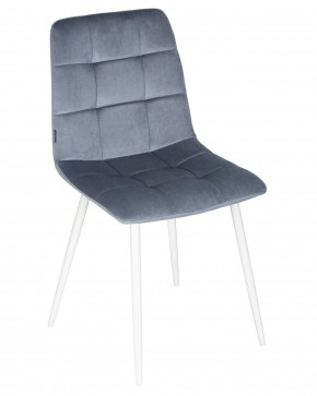 Стул обеденный DOBRIN CHILLY, Серо-голубой Holland 14, основание белое в Троицке - troick.ok-mebel.com | фото 7