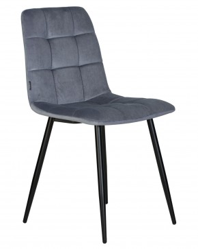 Стул обеденный DOBRIN CHILLY, Серо-голубой Holland 14, основание черное в Троицке - troick.ok-mebel.com | фото 2