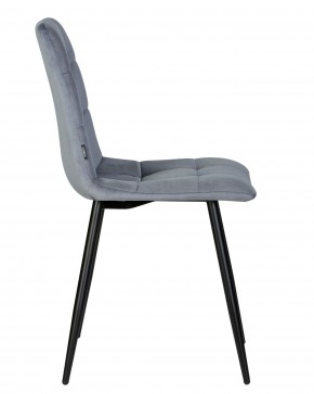 Стул обеденный DOBRIN CHILLY, Серо-голубой Holland 14, основание черное в Троицке - troick.ok-mebel.com | фото 3