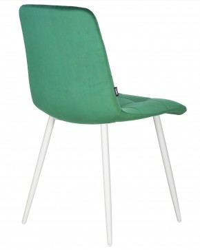 Стул обеденный DOBRIN CHILLY, Темно-зеленый Holland 30, основание белое в Троицке - troick.ok-mebel.com | фото 4
