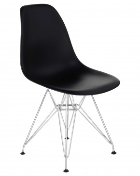 Стул обеденный DOBRIN DSR, ножки хром, цвет чёрный (B-03) в Троицке - troick.ok-mebel.com | фото 2