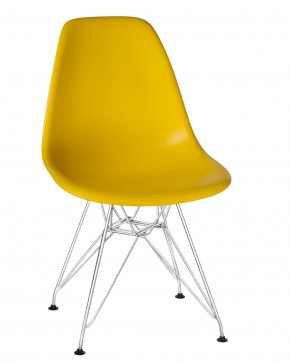 Стул обеденный DOBRIN DSR, ножки хром, цвет желтый (Y-01) в Троицке - troick.ok-mebel.com | фото