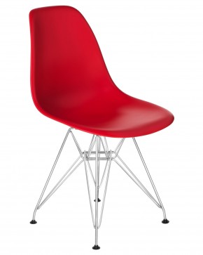 Стул обеденный DOBRIN DSR, ножки хром, цвет красный (R-02) в Троицке - troick.ok-mebel.com | фото 2