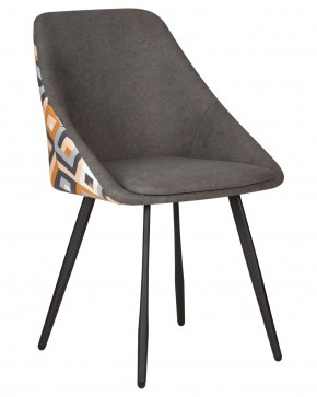 Стул обеденный DOBRIN MARKUS, ЭМАЛЬ ЧЕРНЫЙ МУАР ткань Candy Graphite+Escada Ochre в Троицке - troick.ok-mebel.com | фото