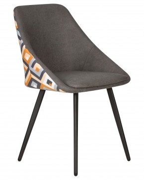 Стул обеденный DOBRIN MARKUS, ЭМАЛЬ ЧЕРНЫЙ МУАР ткань Candy Graphite+Escada Ochre в Троицке - troick.ok-mebel.com | фото 2