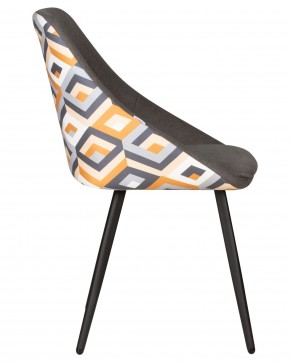 Стул обеденный DOBRIN MARKUS, ЭМАЛЬ ЧЕРНЫЙ МУАР ткань Candy Graphite+Escada Ochre в Троицке - troick.ok-mebel.com | фото 3