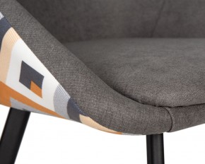 Стул обеденный DOBRIN MARKUS, ЭМАЛЬ ЧЕРНЫЙ МУАР ткань Candy Graphite+Escada Ochre в Троицке - troick.ok-mebel.com | фото 7