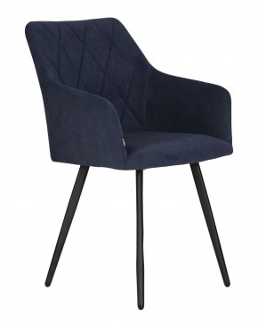 Стул обеденный DOBRIN ROBY, ЭМАЛЬ ЧЕРНЫЙ МУАР велюр Catania Dark Blue в Троицке - troick.ok-mebel.com | фото 2