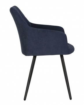 Стул обеденный DOBRIN ROBY, ЭМАЛЬ ЧЕРНЫЙ МУАР велюр Catania Dark Blue в Троицке - troick.ok-mebel.com | фото 3