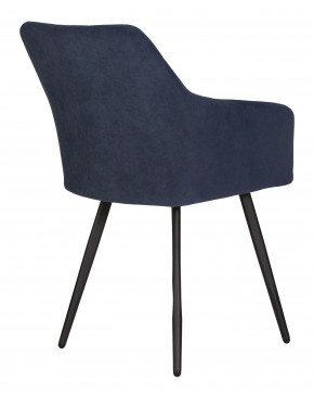 Стул обеденный DOBRIN ROBY, ЭМАЛЬ ЧЕРНЫЙ МУАР велюр Catania Dark Blue в Троицке - troick.ok-mebel.com | фото 4