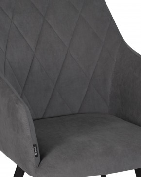 Стул обеденный DOBRIN ROBY, ЭМАЛЬ ЧЕРНЫЙ МУАР велюр Catania Silver в Троицке - troick.ok-mebel.com | фото 8