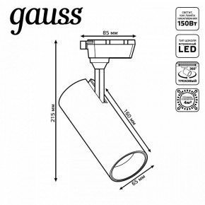 Светильник на штанге Gauss Track Light TR062 в Троицке - troick.ok-mebel.com | фото 5