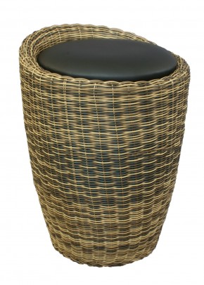 Табурет с местом для хранения LM-1100Rattan, чёрный в Троицке - troick.ok-mebel.com | фото