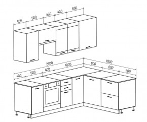 ТЕХНО Кухонный гарнитур угловой 2,4х1,8 м Компоновка №3 (Пудра софт/Угольный софт) в Троицке - troick.ok-mebel.com | фото 3