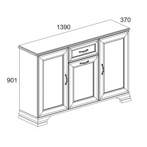 Тумба 3D1S, TIFFANY, цвет вудлайн кремовый в Троицке - troick.ok-mebel.com | фото 2