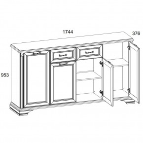 Тумба 4D1S, MONAKO, цвет Сосна винтаж/дуб анкона в Троицке - troick.ok-mebel.com | фото 2