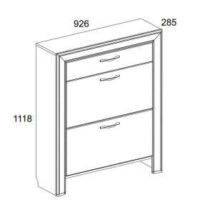 Тумба для обуви 2D1S, OLIVIA, цвет вудлайн крем/дуб анкона в Троицке - troick.ok-mebel.com | фото 2