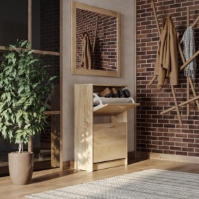 Тумба ОРИОН с двумя полками для обуви, цвет Дуб Сонома в Троицке - troick.ok-mebel.com | фото 4