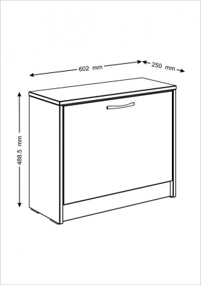 Тумба ОРИОН с одной полкой для обуви, цвет белый в Троицке - troick.ok-mebel.com | фото 3