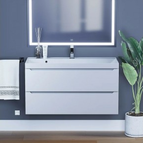 Тумба под раковину Uperwood Tanos 100 см, подвесная, белая матовая в Троицке - troick.ok-mebel.com | фото