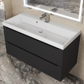 Тумба под раковину Uperwood Tanos 100 см, подвесная, черная матовая в Троицке - troick.ok-mebel.com | фото