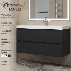 Тумба под раковину Uperwood Tanos 100 см, подвесная, черная матовая в Троицке - troick.ok-mebel.com | фото 3