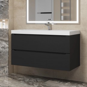 Тумба под раковину Uperwood Tanos 100 см, подвесная, черная матовая в Троицке - troick.ok-mebel.com | фото 8