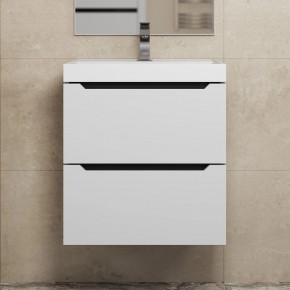 Тумба под раковину Uperwood Tanos 50 см, подвесная, белая/графит в Троицке - troick.ok-mebel.com | фото