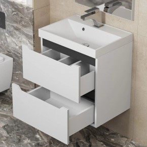 Тумба под раковину Uperwood Tanos 50 см, подвесная, белая/графит в Троицке - troick.ok-mebel.com | фото 7