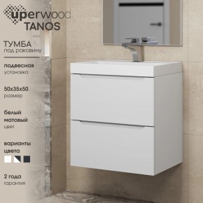 Тумба под раковину Uperwood Tanos 50 см, подвесная, белая матовая в Троицке - troick.ok-mebel.com | фото 6