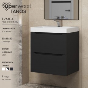 Тумба под раковину Uperwood Tanos 50 см, подвесная, черная матовая в Троицке - troick.ok-mebel.com | фото 4