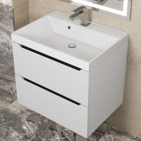 Тумба под раковину Uperwood Tanos 60 см, подвесная, белая/графит в Троицке - troick.ok-mebel.com | фото 10
