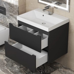 Тумба под раковину Uperwood Tanos 60 см, подвесная, черная матовая в Троицке - troick.ok-mebel.com | фото 2