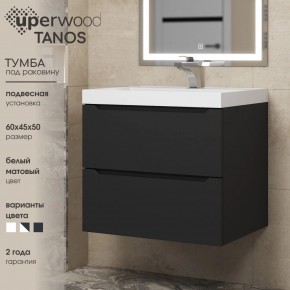 Тумба под раковину Uperwood Tanos 60 см, подвесная, черная матовая в Троицке - troick.ok-mebel.com | фото 3