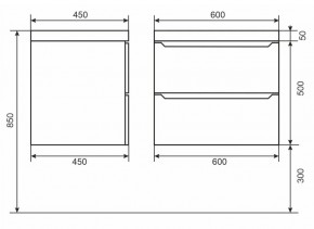Тумба под раковину Uperwood Tanos 60 см, подвесная, черная матовая в Троицке - troick.ok-mebel.com | фото 6