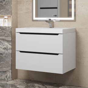Тумба под раковину Uperwood Tanos 70 см, подвесная, белая/графит в Троицке - troick.ok-mebel.com | фото