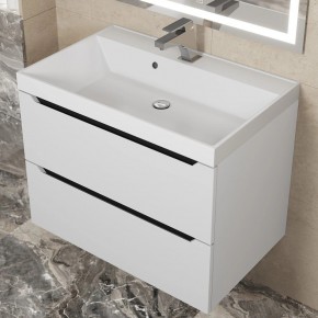 Тумба под раковину Uperwood Tanos 70 см, подвесная, белая/графит в Троицке - troick.ok-mebel.com | фото 9