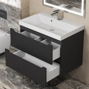Тумба под раковину Uperwood Tanos 70 см, подвесная, черная матовая в Троицке - troick.ok-mebel.com | фото 2