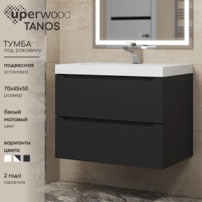 Тумба под раковину Uperwood Tanos 70 см, подвесная, черная матовая в Троицке - troick.ok-mebel.com | фото 3