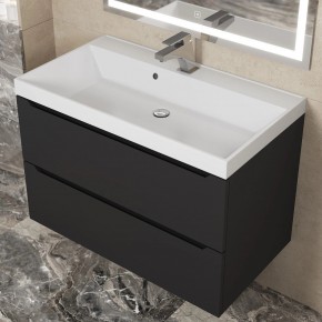 Тумба под раковину Uperwood Tanos 80 см, подвесная, черная матовая в Троицке - troick.ok-mebel.com | фото 11