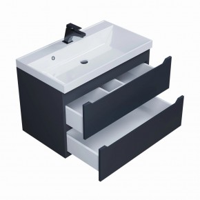 Тумба под раковину Uperwood Tanos 80 см, подвесная, черная матовая в Троицке - troick.ok-mebel.com | фото 2